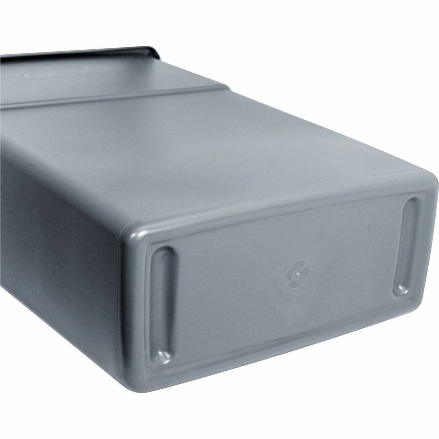 Genuine Joe 23-gallon Space-Saving Waste Container - 23 gal Capacity - Rectangular - Handle - 30" Height x 20" Width x 11" Depth - Gray - 4 / Carton