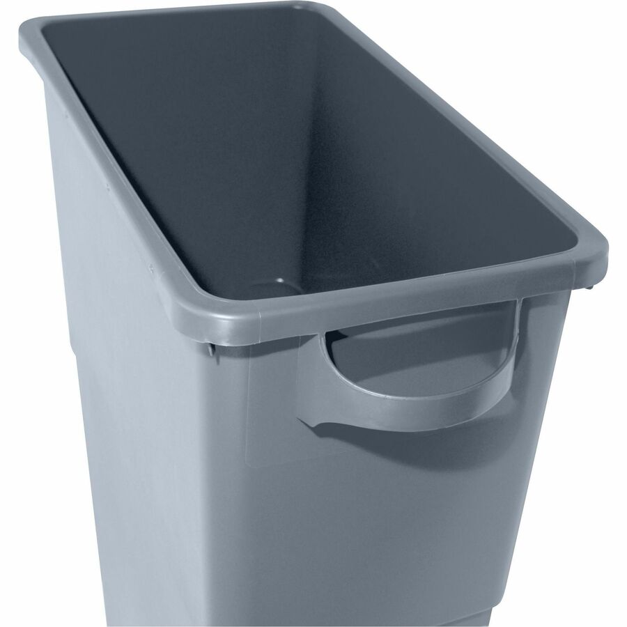 Genuine Joe 23-gallon Space-Saving Waste Container - 23 gal Capacity - Rectangular - Handle - 30" Height x 20" Width x 11" Depth - Gray - 4 / Carton