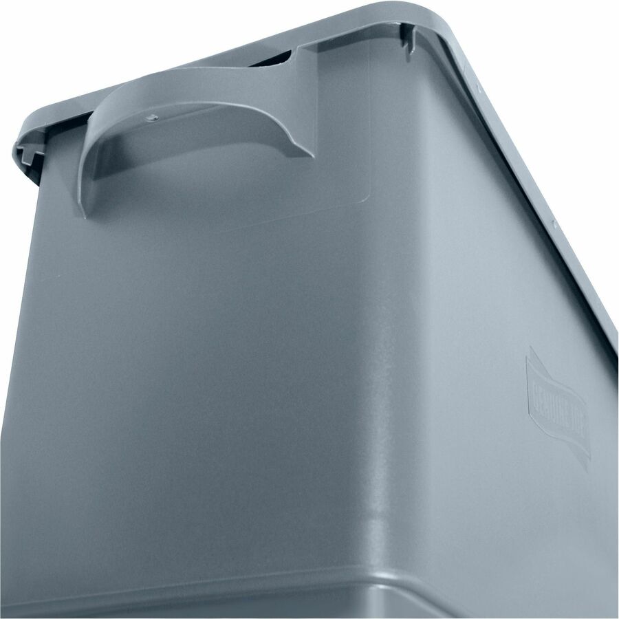 Genuine Joe 23-gallon Space-Saving Waste Container - 23 gal Capacity - Rectangular - Handle - 30" Height x 20" Width x 11" Depth - Gray - 4 / Carton