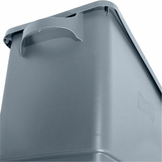 Genuine Joe 23-gallon Space-Saving Waste Container - 23 gal Capacity - Rectangular - Handle - 30" Height x 20" Width x 11" Depth - Gray - 4 / Carton