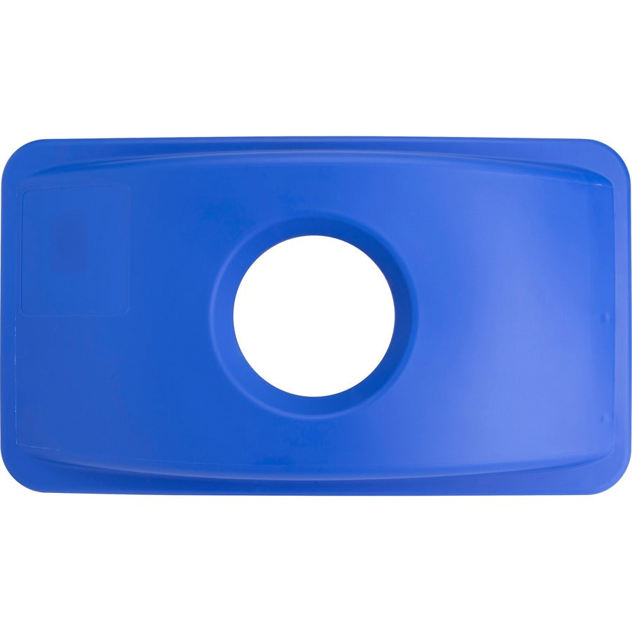 Genuine Joe 23-gallon Recycling Bin Round Cutout Lid - Round - 4 / Carton - Blue