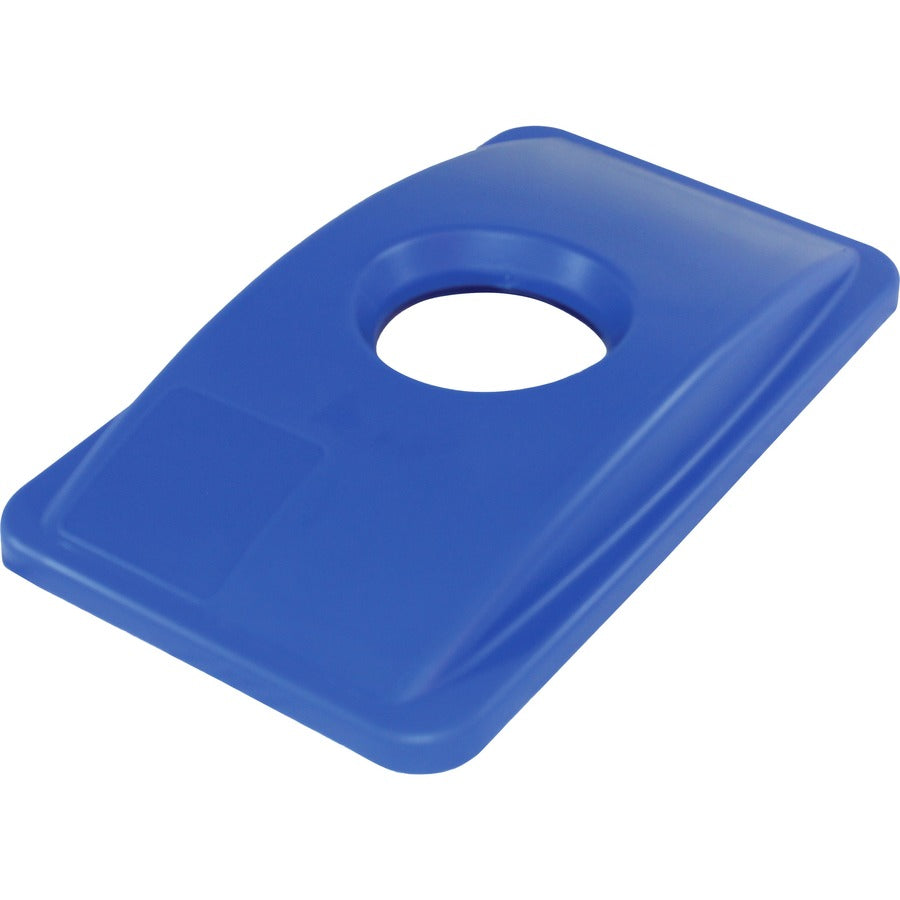 Genuine Joe 23-gallon Recycling Bin Round Cutout Lid - Round - 4 / Carton - Blue