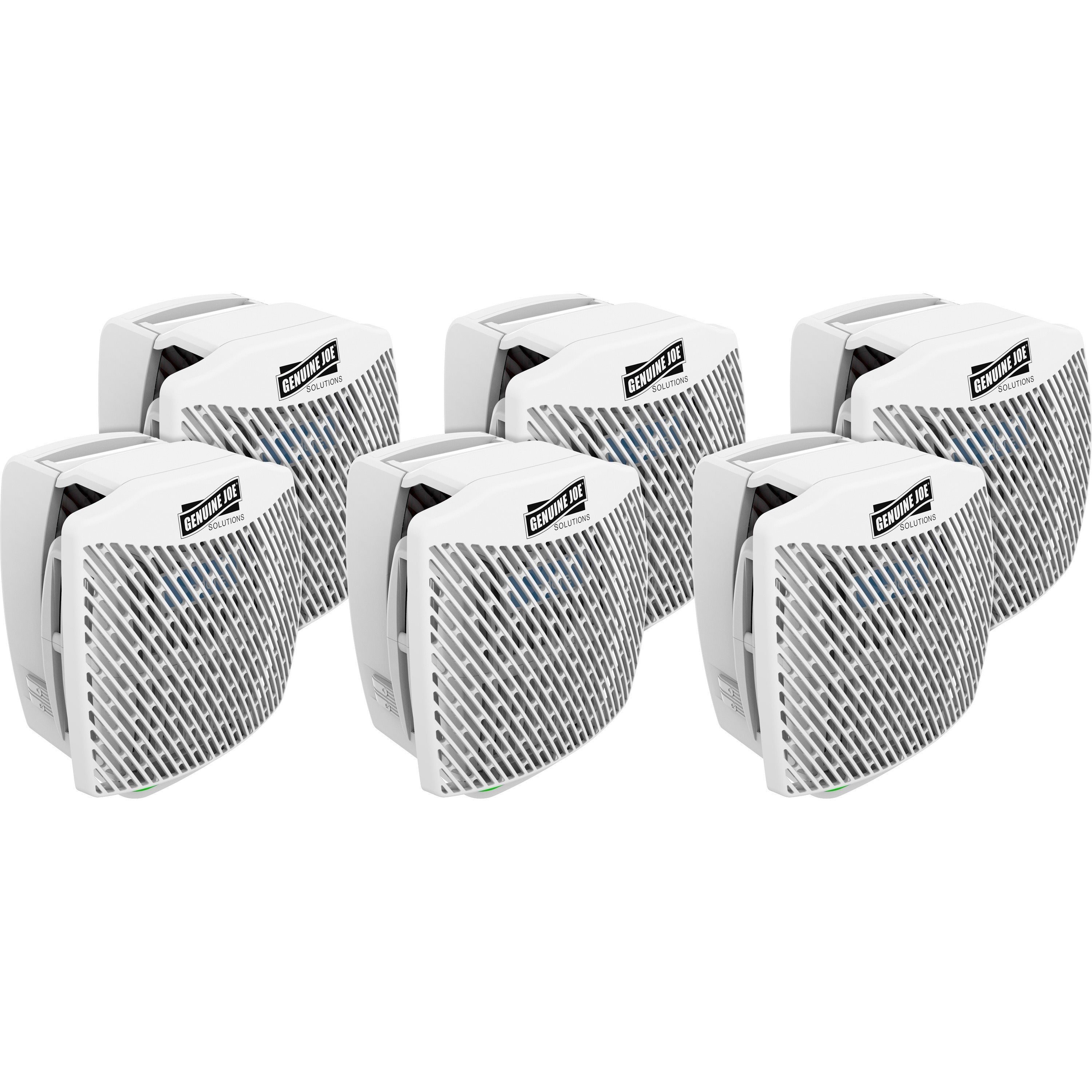 Genuine Joe Air Freshener Dispenser System - 30 Day Refill Life - 6000 ft Coverage - 6 / Carton - White - 1