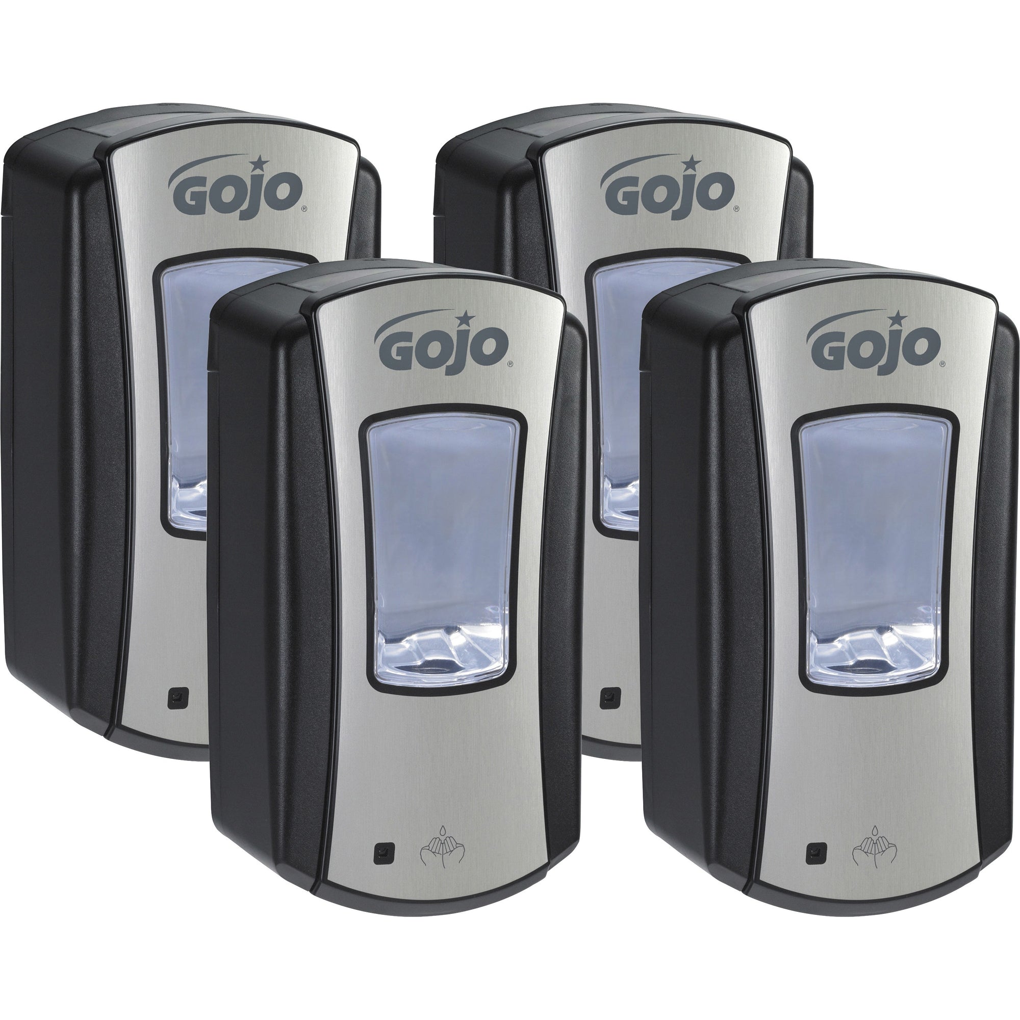 Gojo LTX-12 Touch-free Foam Soap Dispenser - Automatic - 1.27 quart Capacity - Site Window, Refillable, Touch-free, Lockable, Skylight - Chrome, Black - 4 / Carton