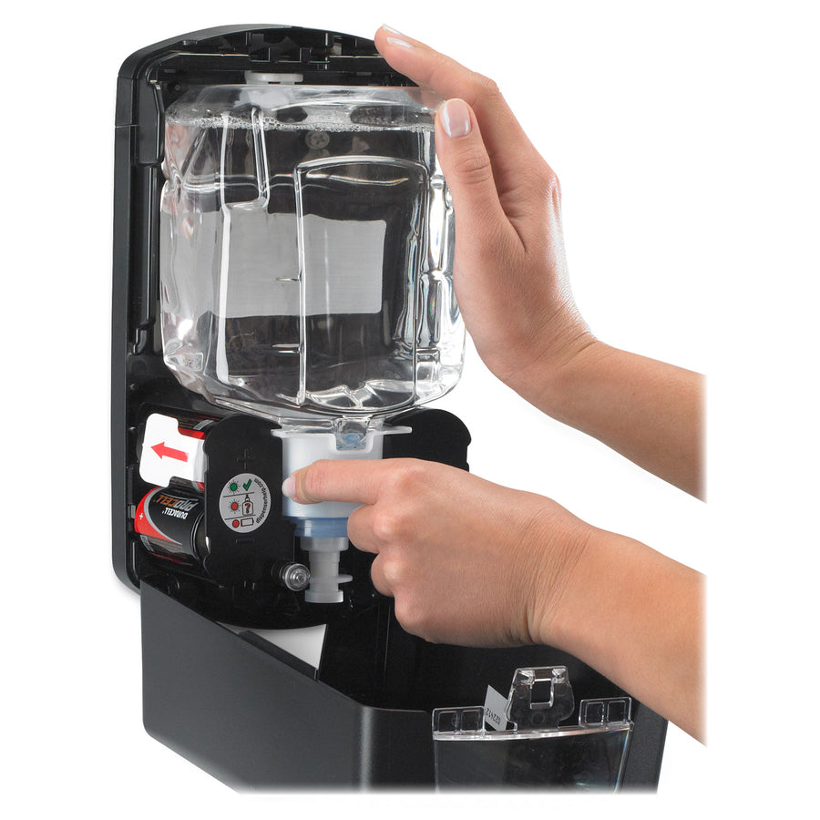 gojo-ltx-12-touch-free-foam-soap-dispenser-automatic-127-quart-capacity-site-window-refillable-touch-free-lockable-skylight-chrome-black-4-carton_goj191904ct - 3