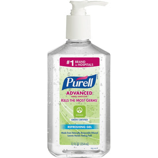 PURELL Hand Sanitizer Gel - Fragrance-free Scent - 12 fl oz (354.9 mL) - Pump Bottle Dispenser - Kill Germs - Clear - 12 / Carton