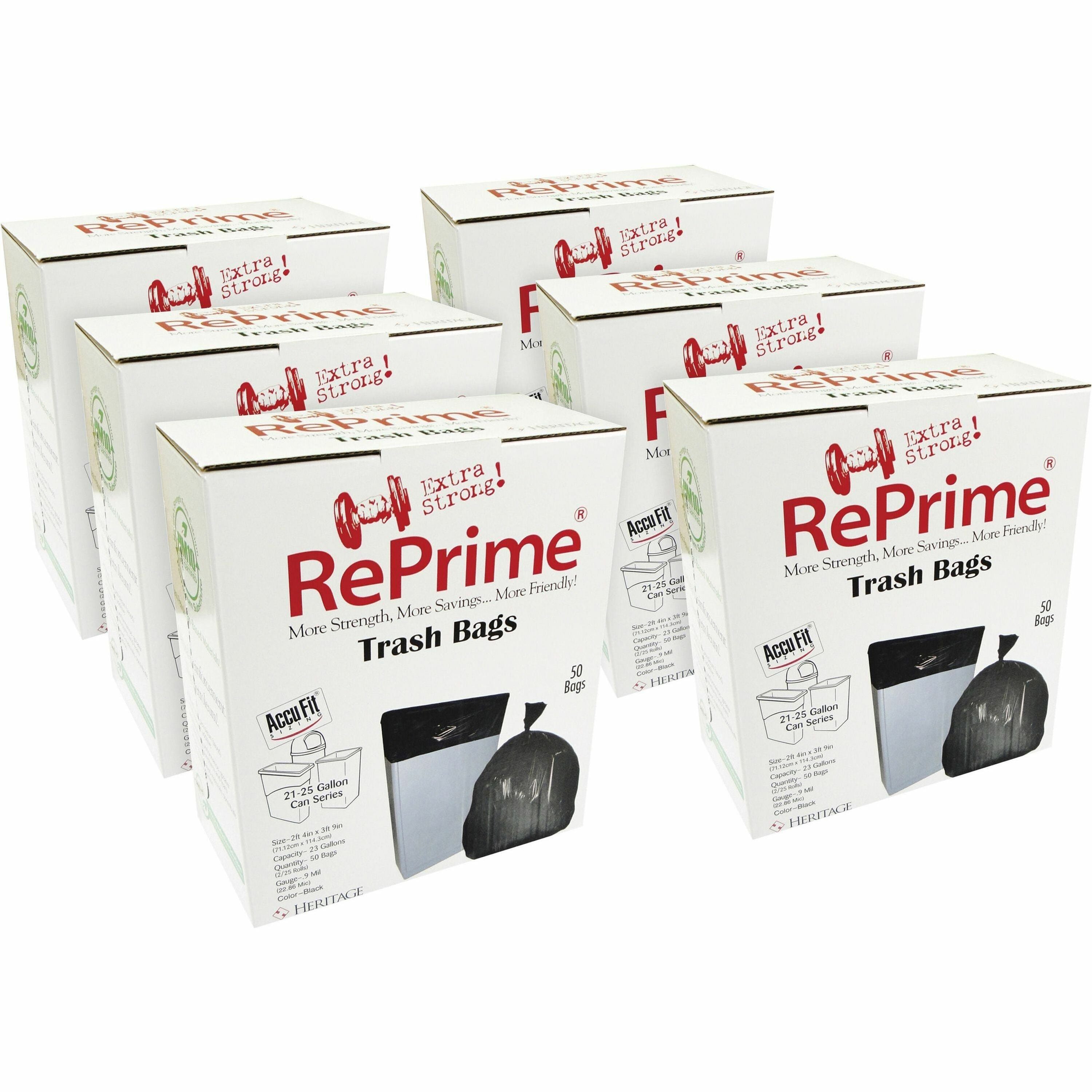 Linear Low Density Can Liners with AccuFit Sizing, 23 gal, 0.9 mil, 28" x 45", Black, 50 Bags/Box, 6 Boxes/Carton