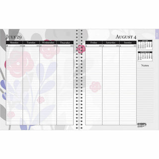 house-of-doolittle-academic-wild-flower-weekly-monthly-planner-academic-julian-dates-monthly-weekly-12-month-august-july-1-week-1-month-double-page-layout-spiral-bound-leatherette-paper-9-height-x-7-width-notes-area-ruled_hod295474 - 4