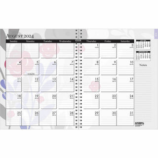 house-of-doolittle-academic-wild-flower-weekly-monthly-planner-academic-julian-dates-monthly-weekly-12-month-august-july-1-week-1-month-double-page-layout-spiral-bound-leatherette-paper-9-height-x-7-width-notes-area-ruled_hod295474 - 3