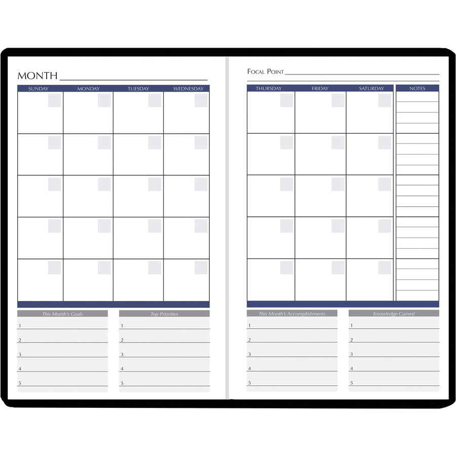 house-of-doolittle-non-dated-productivity-planner-monthly-weekly-12-month-1-month-1-day-1-week-double-page-layout-blue-sheet-gray-suede-gray-cover-93-height-x-63-width-embossed-pocket-daily-schedule-task-list-to-do-list_hod59799 - 7