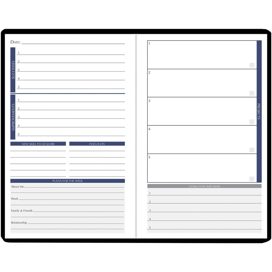 house-of-doolittle-non-dated-productivity-planner-monthly-weekly-12-month-1-month-1-day-1-week-double-page-layout-blue-sheet-gray-suede-gray-cover-93-height-x-63-width-embossed-pocket-daily-schedule-task-list-to-do-list_hod59799 - 4