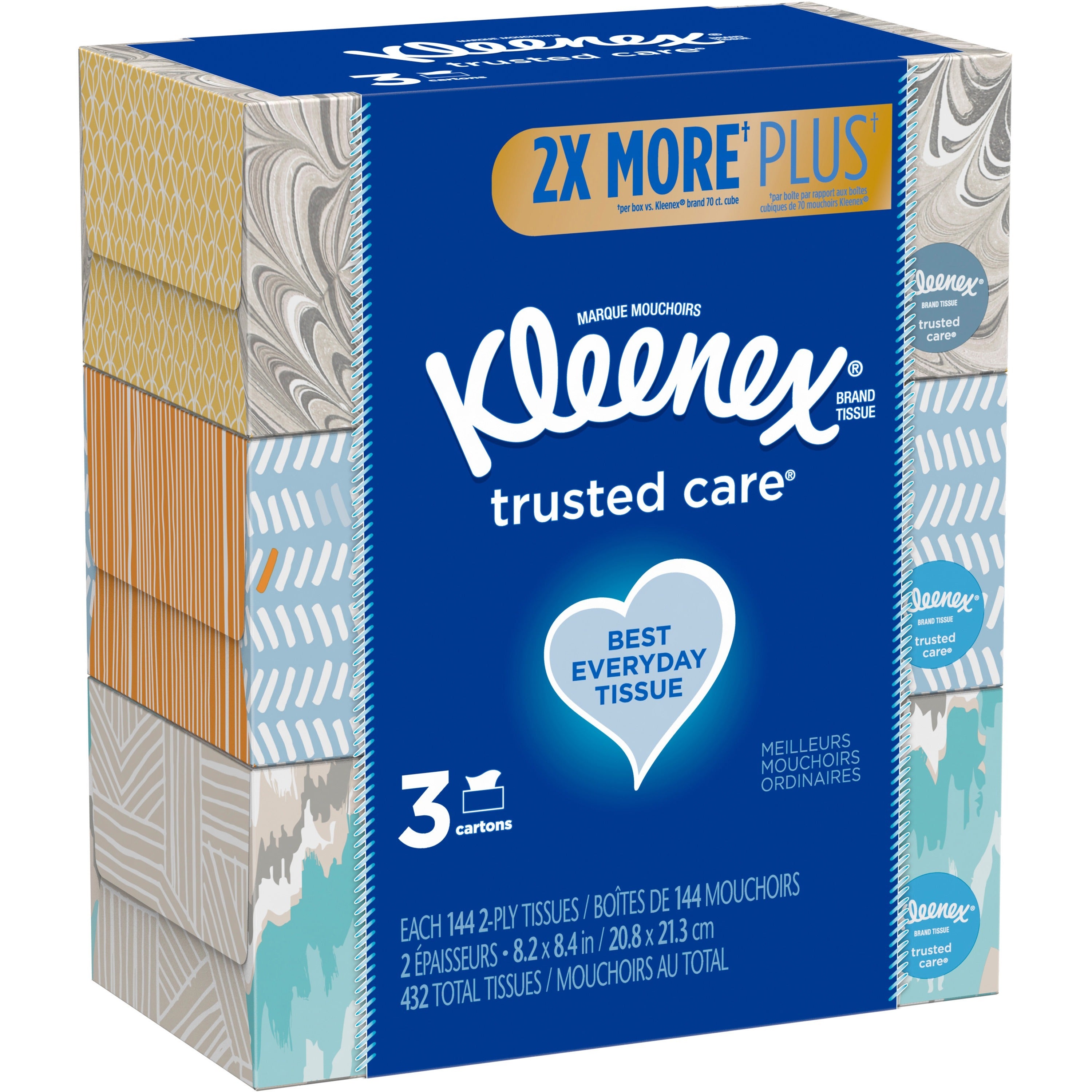 kleenex-trusted-care-facial-tissues-2-ply-820-x-840-white-soft-strong-absorbent-durable-for-home-office-school-144-per-box-3-pack_kcc50219 - 1