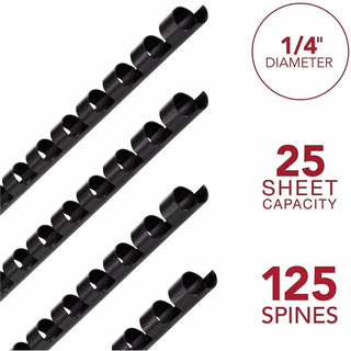 Mead CombBind Binding Spines - 0.25" Maximum Capacity - 25 x Sheet Capacity - For Letter 8 1/2" x 11" Sheet - Plastic - 125 / Box