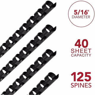Mead CombBind Binding Spines - 0.31" Maximum Capacity - 40 x Sheet Capacity - For Letter 8 1/2" x 11" Sheet - Plastic - 125 / Box