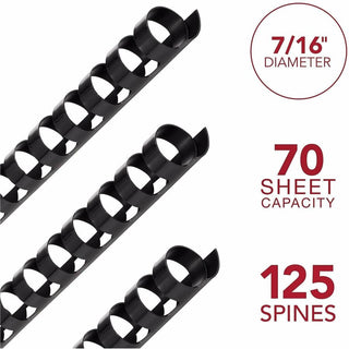 Mead CombBind Binding Spines - 0.43" Maximum Capacity - 70 x Sheet Capacity - For Letter 8 1/2" x 11" Sheet - Plastic - 125 / Box