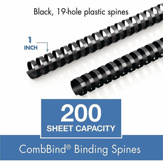 Mead CombBind Binding Spines - 1" Maximum Capacity - 200 x Sheet Capacity - For Letter 8 1/2" x 11" Sheet - Plastic - 125 / Box