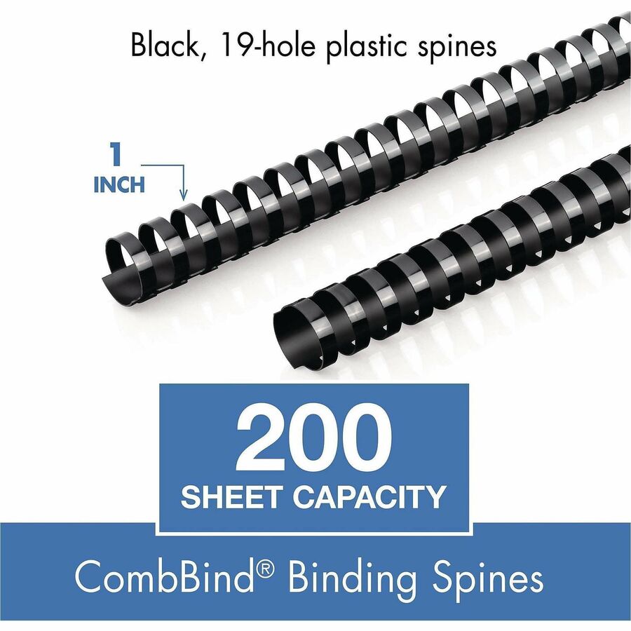 Mead CombBind Binding Spines - 1" Maximum Capacity - 200 x Sheet Capacity - For Letter 8 1/2" x 11" Sheet - Plastic - 125 / Box