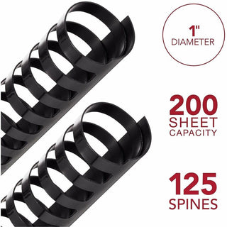 Mead CombBind Binding Spines - 1" Maximum Capacity - 200 x Sheet Capacity - For Letter 8 1/2" x 11" Sheet - Plastic - 125 / Box