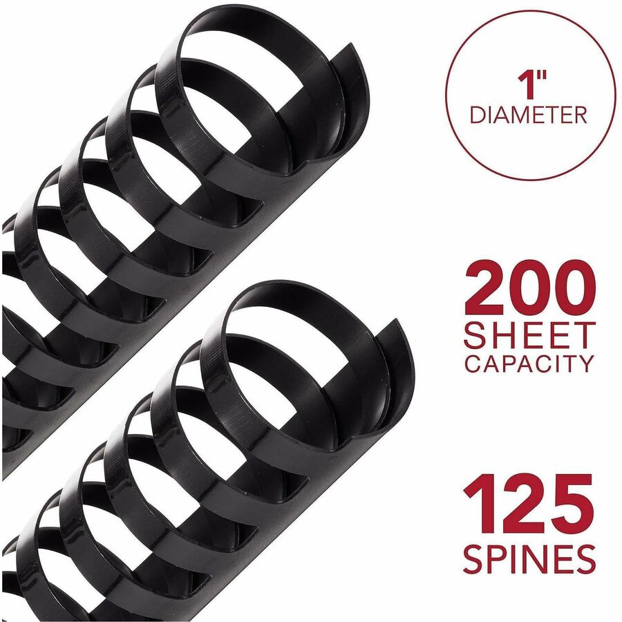 Mead CombBind Binding Spines - 1" Maximum Capacity - 200 x Sheet Capacity - For Letter 8 1/2" x 11" Sheet - Plastic - 125 / Box