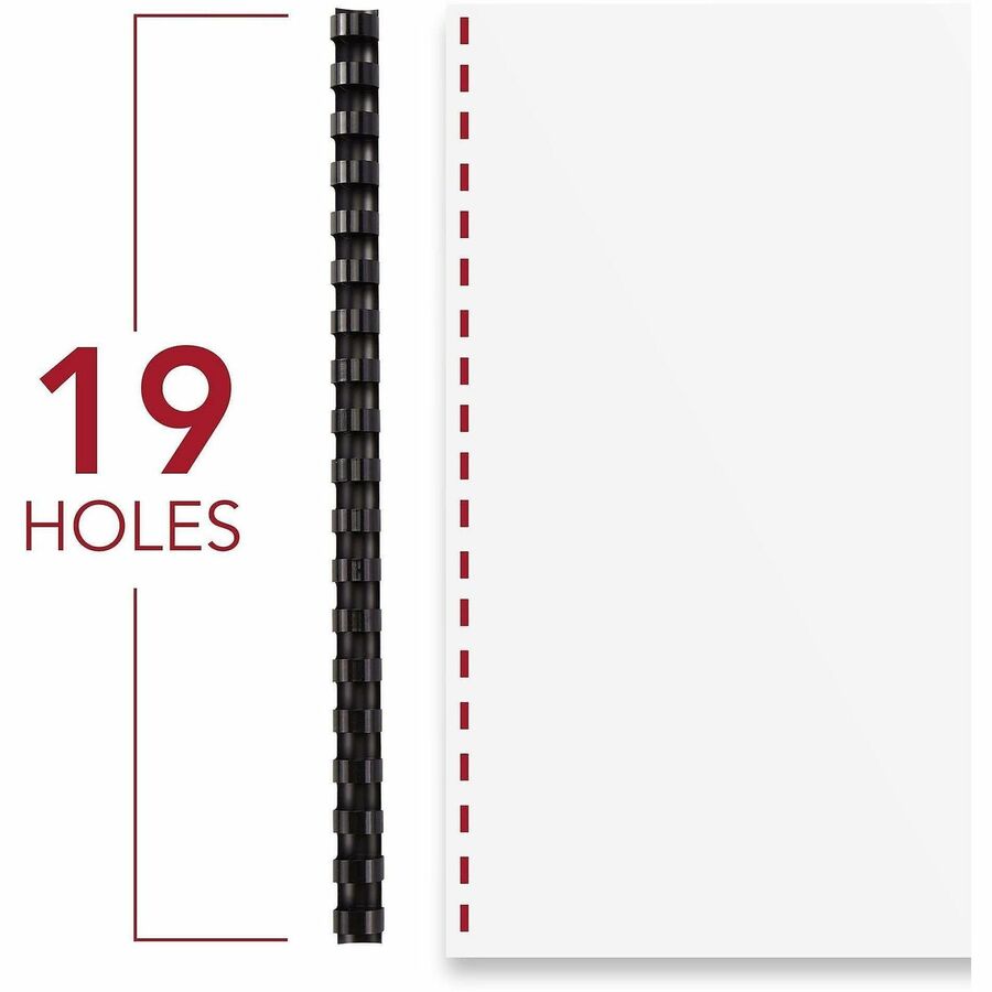 Mead CombBind Binding Spines - 0.56" Maximum Capacity - 105 x Sheet Capacity - For Letter 8 1/2" x 11" Sheet - Plastic - 125 / Box