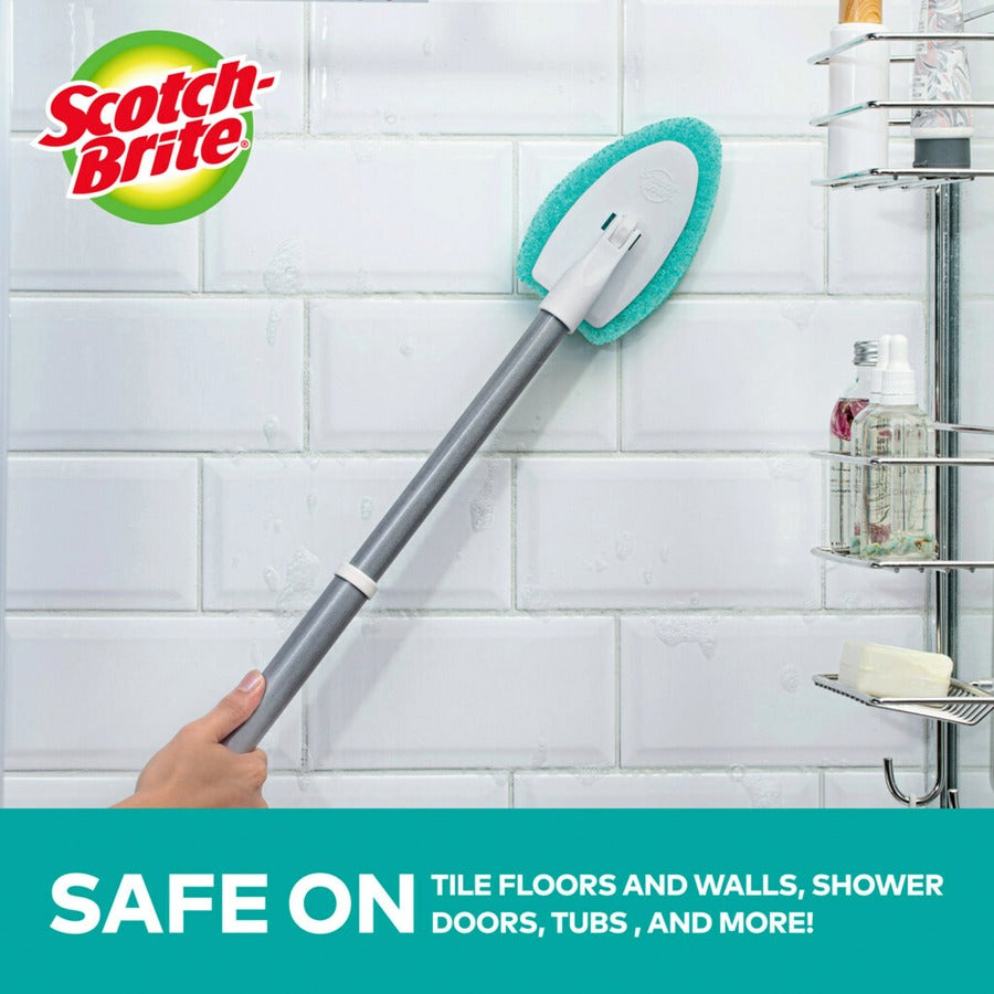 Scotch-Brite Bath Scrubber - 24" Handle Length - Plastic Handle - 4 / Carton