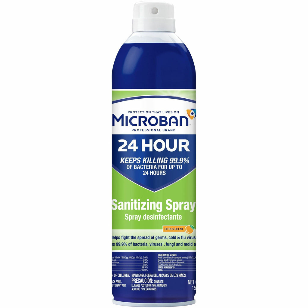 24-Hour Disinfectant Sanitizing Spray, Citrus, 15 oz Aerosol Spray, 6/Carton