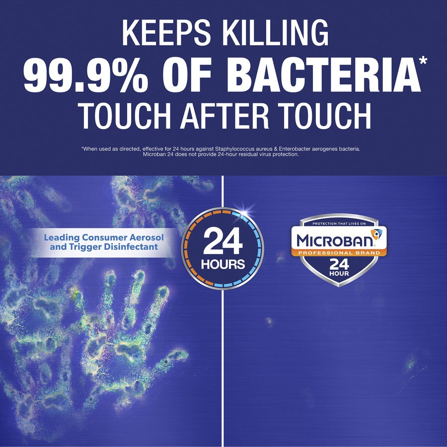 Microban Professional Sanitizing Spray - 15 fl oz (0.5 quart) - Citrus Scent - 6 / Carton - Antimicrobial, Disinfectant - Clear