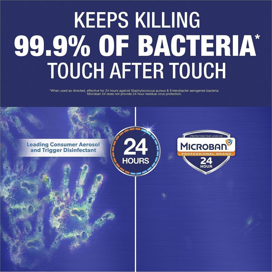 Microban Professional Sanitizing Spray - 15 fl oz (0.5 quart) - Citrus Scent - 6 / Carton - Antimicrobial, Disinfectant - Clear