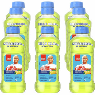Mr. Clean Antibacterial Cleaner - 28 fl oz (0.9 quart) - Summer Citrus, Lemon Scent - 9 / Carton - Antibacterial, Phosphate-free, Ammonia-free, Bleach-free - Yellow