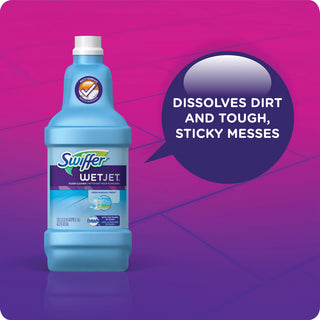 Swiffer WetJet Floor Cleaner - 42.2 fl oz (1.3 quart) - Open-Window Fresh Scent - 4 / Carton - Quick Drying, Haze-free, Streak-free - Clear