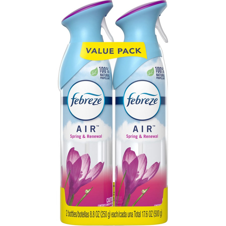 Febreze Air Spring/Renewal Spray Packs - Liquid - 8.8 fl oz (0.3 quart) - Spring & Renewal - 12 / Carton - Odor Neutralizer, VOC-free