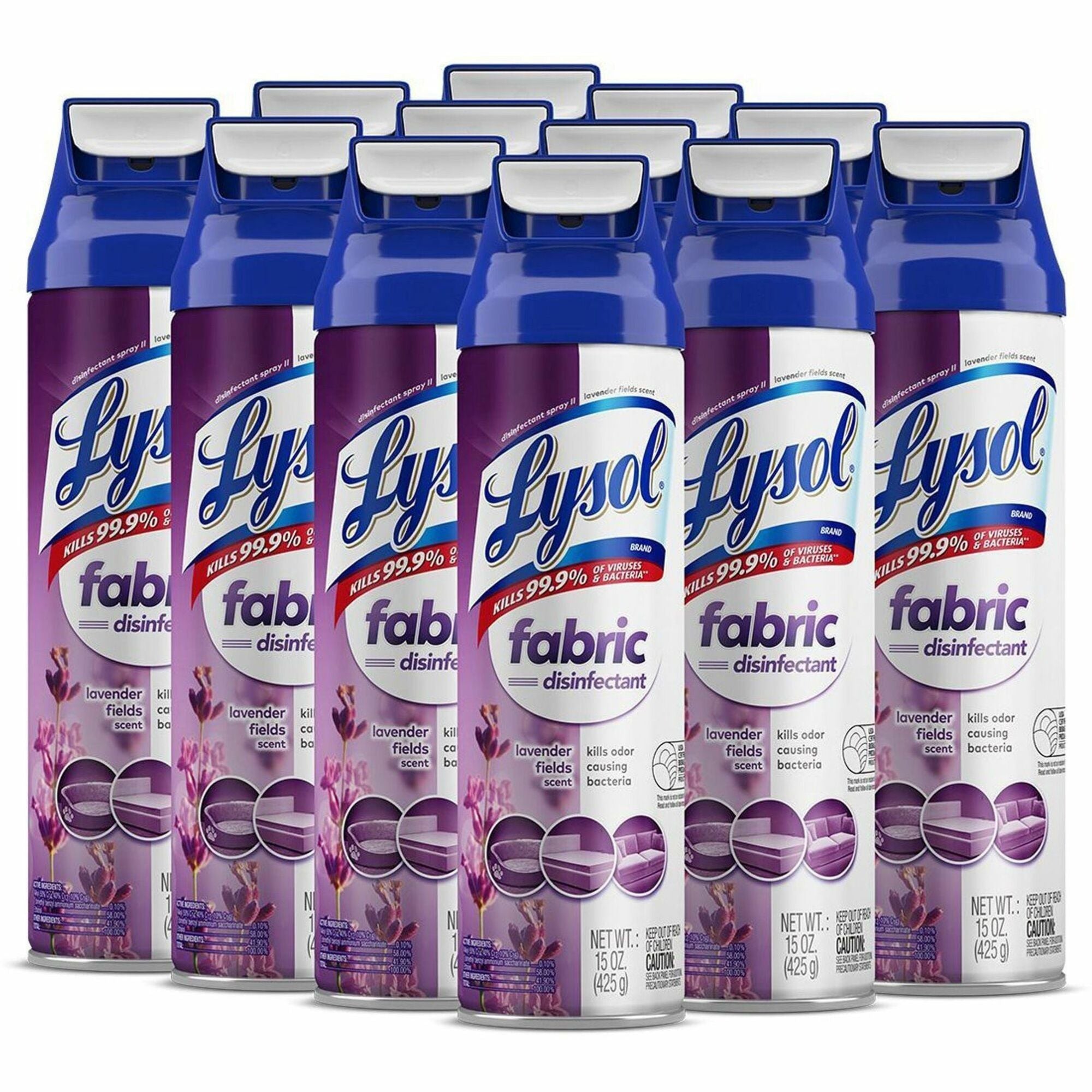 lysol-fabric-disinfectant-spray-15-fl-oz-05-quart-lavender-fields-scent-12-carton-soft-deodorize-clear_rac94121ct - 1