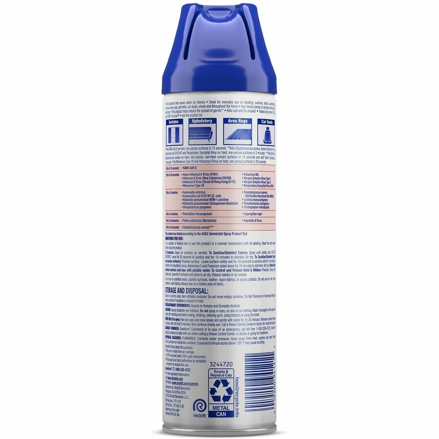 Lysol Fabric Disinfectant Spray - 15 fl oz (0.5 quart) - Lavender Fields Scent - 12 / Carton - Soft, Deodorize - Clear