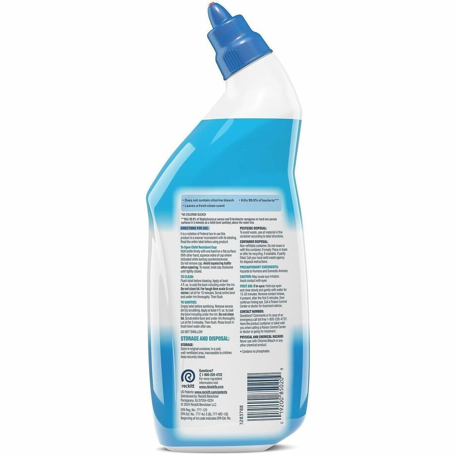Lysol Hydrogen Peroxide Toilet Cleaner - 24 fl oz (0.8 quart) - Ocean Fresh Scent - 9 / Carton - Residue-free, Bleach-free, Antibacterial - Blue