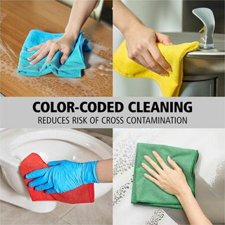 Rubbermaid Commercial Microfiber Light-Duty Cleaning Cloths - For Commercial - 16" Length x 16" Width - 24.0 / Bag - 12 / Carton - Bleach-safe, Washable, Durable, Chemical Resistant, Reusable - Red