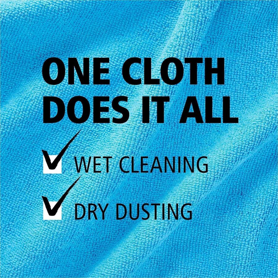Rubbermaid Commercial Microfiber Light-Duty Cleaning Cloths - For Commercial - 16" Length x 16" Width - 24.0 / Bag - 12 / Carton - Bleach-safe, Washable, Durable, Chemical Resistant, Reusable - Red