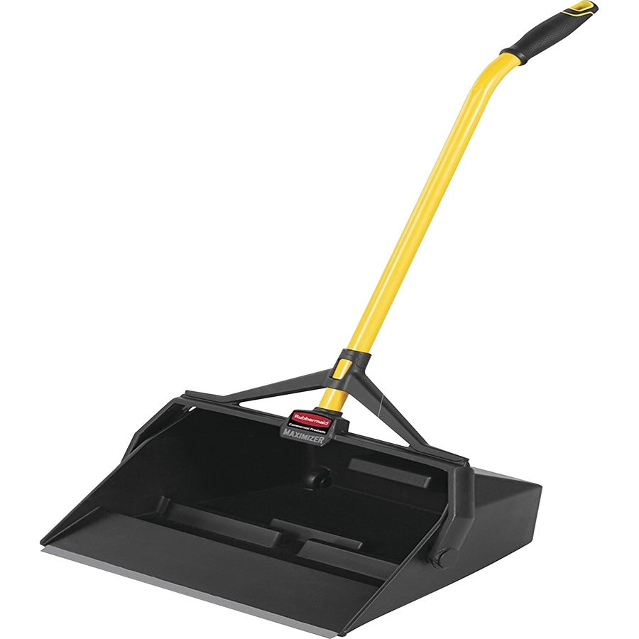 Rubbermaid Commercial Maximizer Wet/Dry Debris Pan - Polypropylene - Black, Yellow - 6 / Carton