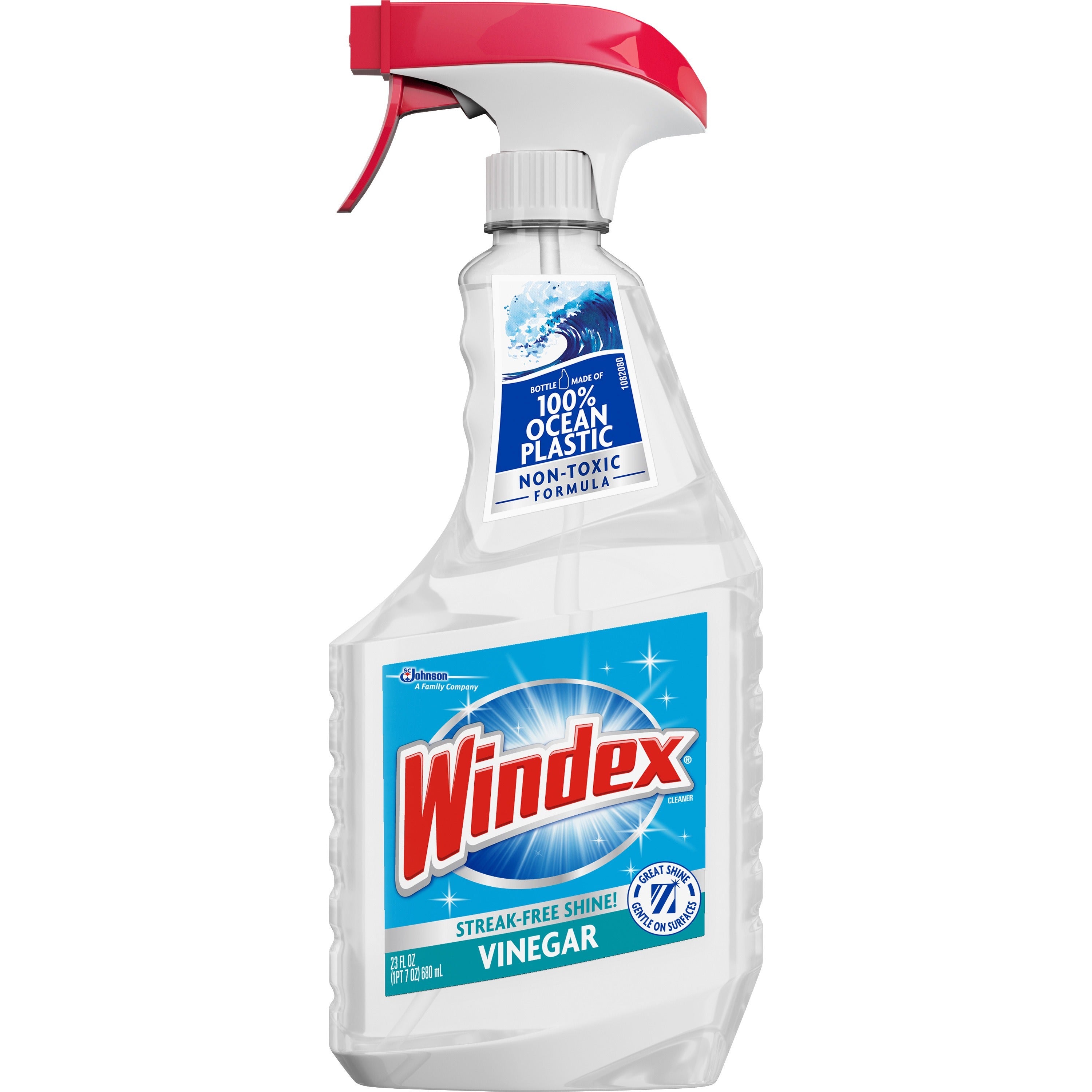 Windex Vinegar MultiSurface Spray - 23 fl oz (0.7 quart) - Clean & Fresh Scent - 8 / Carton - Ammonia-free, Streak-free, Versatile - Clear
