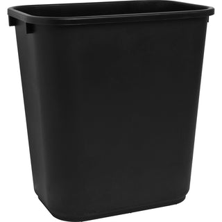 Sparco Rectangular Wastebasket - 7 gal Capacity - Rectangular - 15" Height x 14.5" Width x 10.5" Depth - Polyethylene - Black - 24 / Carton