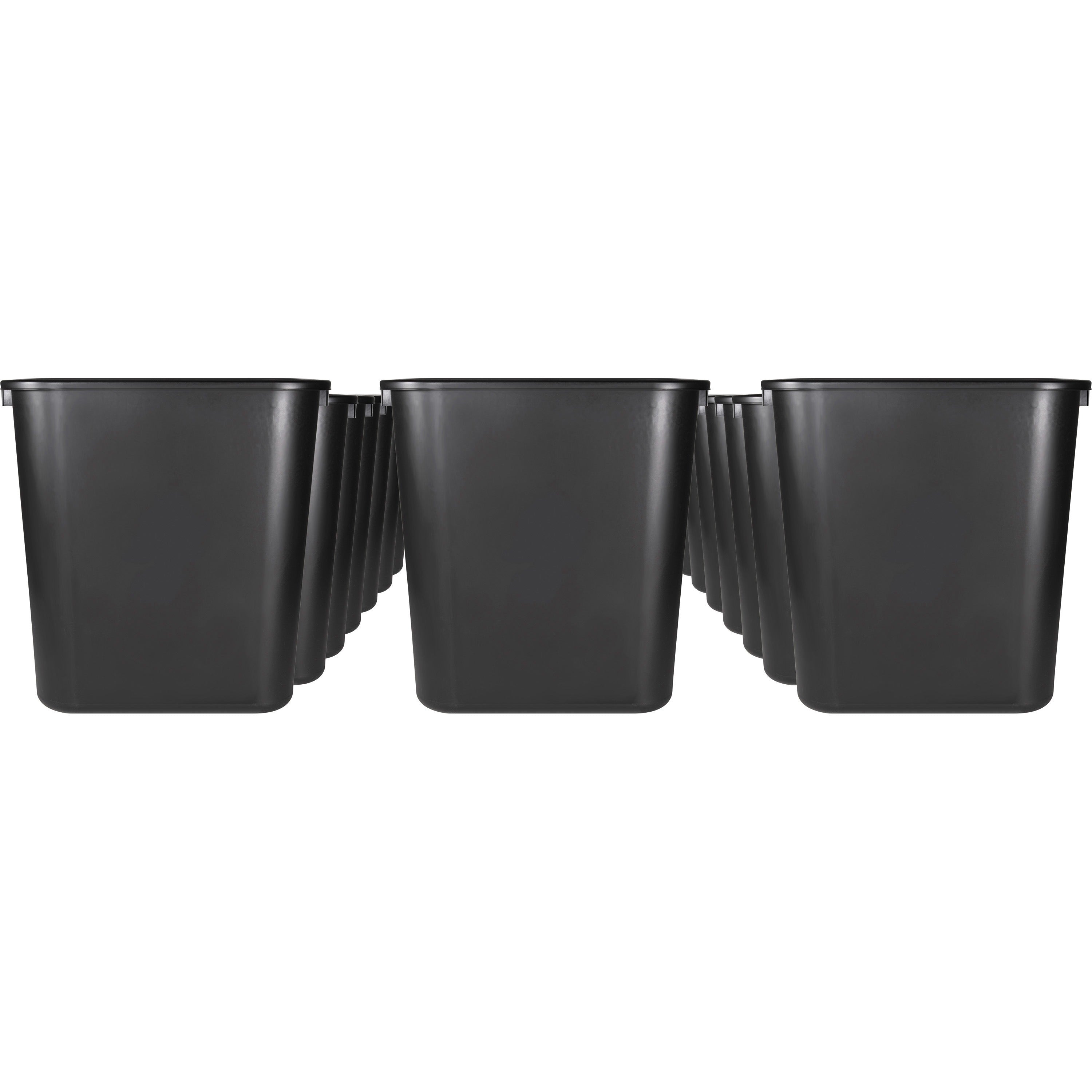 sparco-rectangular-wastebasket-7-gal-capacity-rectangular-15-height-x-145-width-x-105-depth-polyethylene-black-24-carton_spr02160ct - 1
