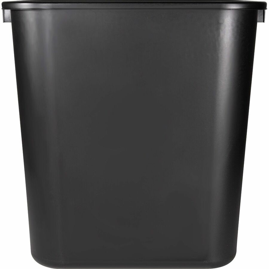 Sparco Rectangular Wastebasket - 7 gal Capacity - Rectangular - 15" Height x 14.5" Width x 10.5" Depth - Polyethylene - Black - 24 / Carton