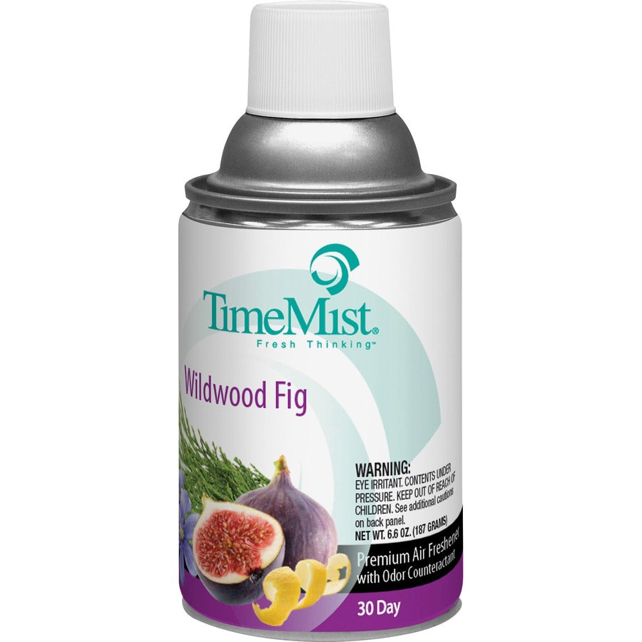 TimeMist Metered 30-Day Wildwood Fig Scent Refill - Spray - 6000 ft - 6.6 fl oz (0.2 quart) - Wildwood Fig - 30 Day - 12 / Carton - Odor Neutralizer, Long Lasting