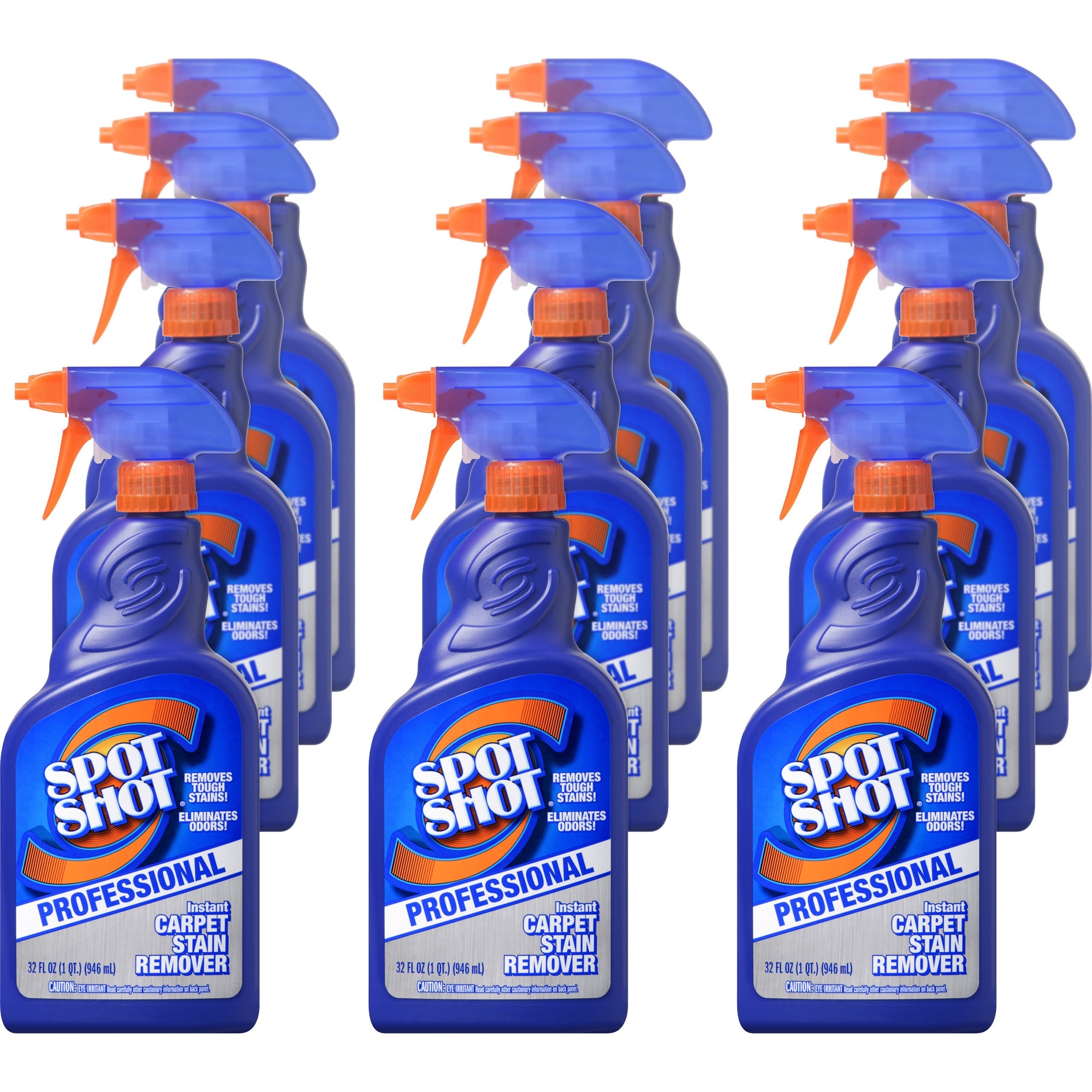 Spot Shot Professional Instant Carpet Stain Remover - For Carpet - 32 fl oz (1 quart) - 12 / Carton - Odor Neutralizer, Water Based - Clear