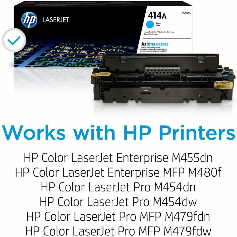 HP 414A, (W2021A) Cyan Original LaserJet Toner Cartridge