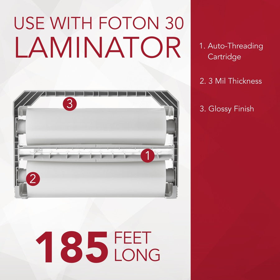 Auto-Threading Laminating Film Cartridge Refill for Foton 30, 3 mil, 11.5" x 80 ft, Gloss Clear - 2