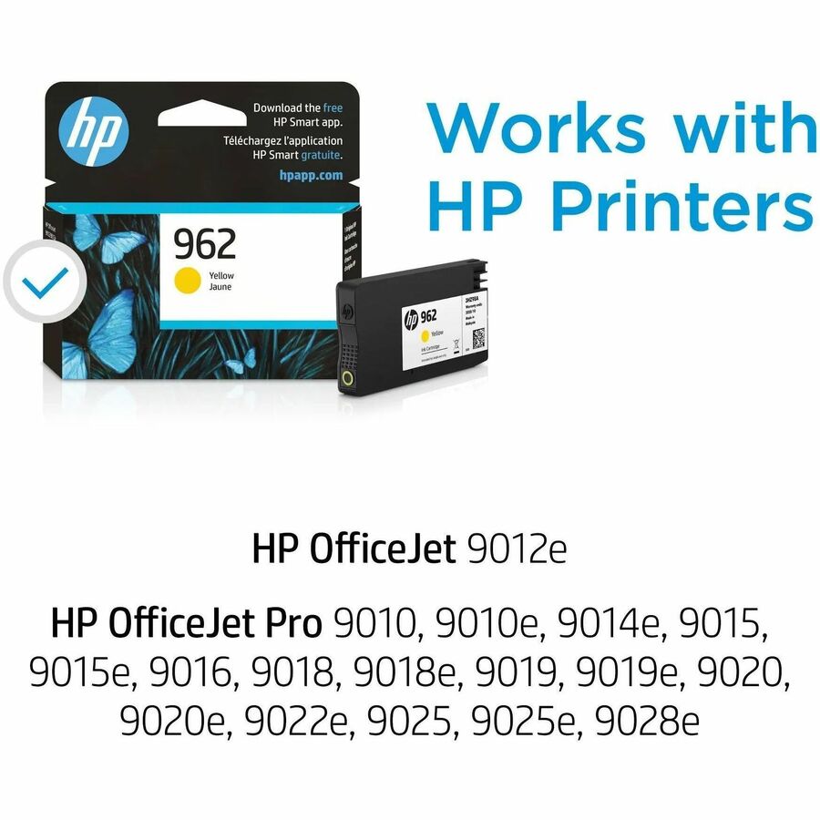 HP 962 (3HZ98AN) Original Standard Yield Inkjet Ink Cartridge - Yellow - 1 Each - 700 Pages