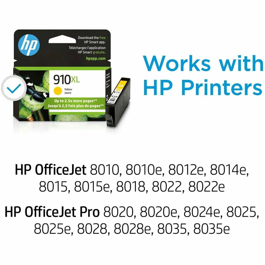 HP 910XL (3YL64AN) Original High Yield Inkjet Ink Cartridge - Yellow - 1 Each - 825 Pages