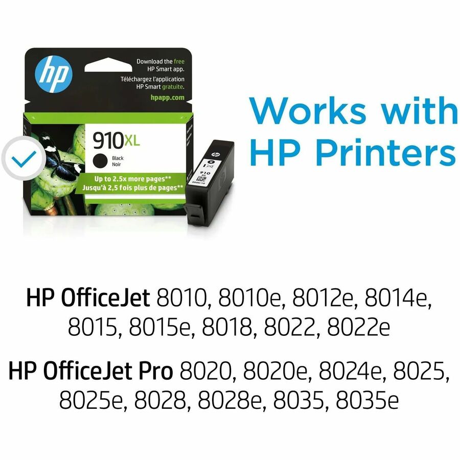 HP 910XL (3YL65AN) Original High Yield Inkjet Ink Cartridge - Black - 1 Each - 825 Pages