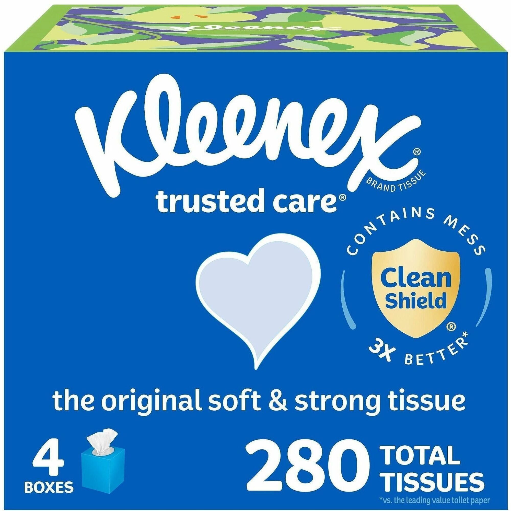 Kleenex Trusted Care Tissues - 2 Ply - 8.20" x 8.40" - White - Soft, Strong, Absorbent, Durable - For Home, Office, School - 70 Per Box - 12 / Carton