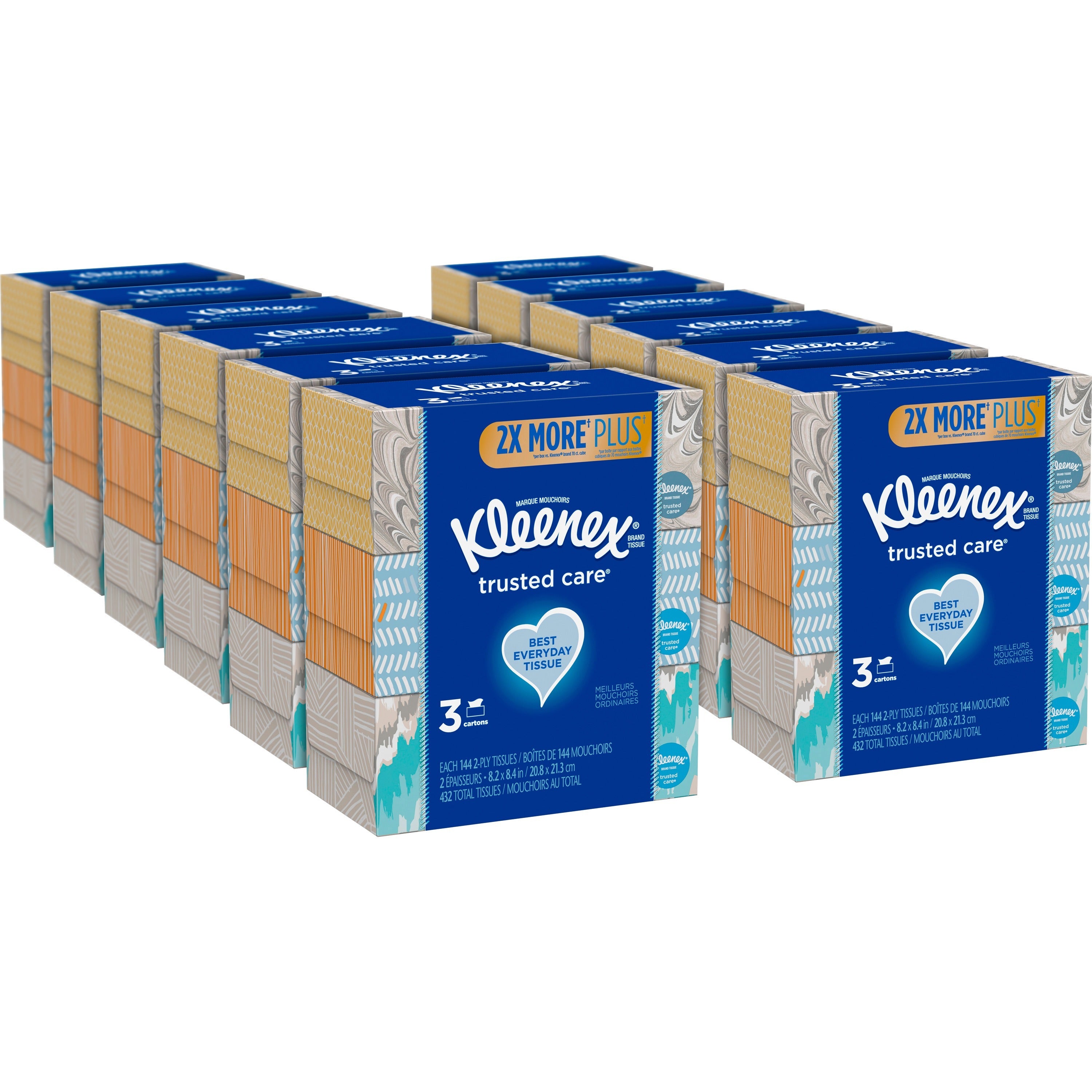 kleenex-trusted-care-facial-tissues-2-ply-820-x-840-white-strong-soft-absorbent-durable-for-home-office-school-144-per-box-12-carton_kcc50219ct - 1